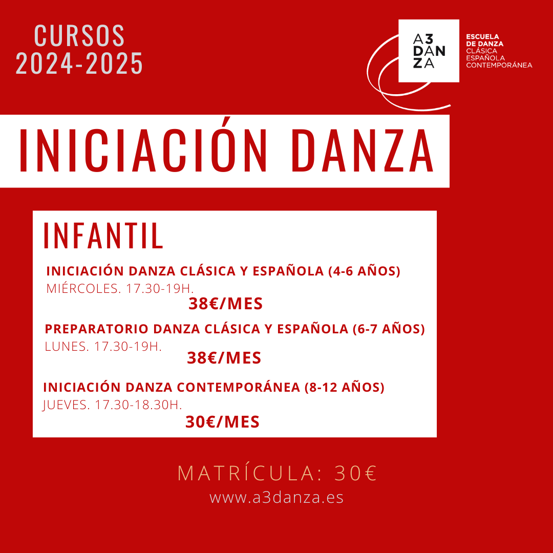 Tarifas para iniciación de danza infantil